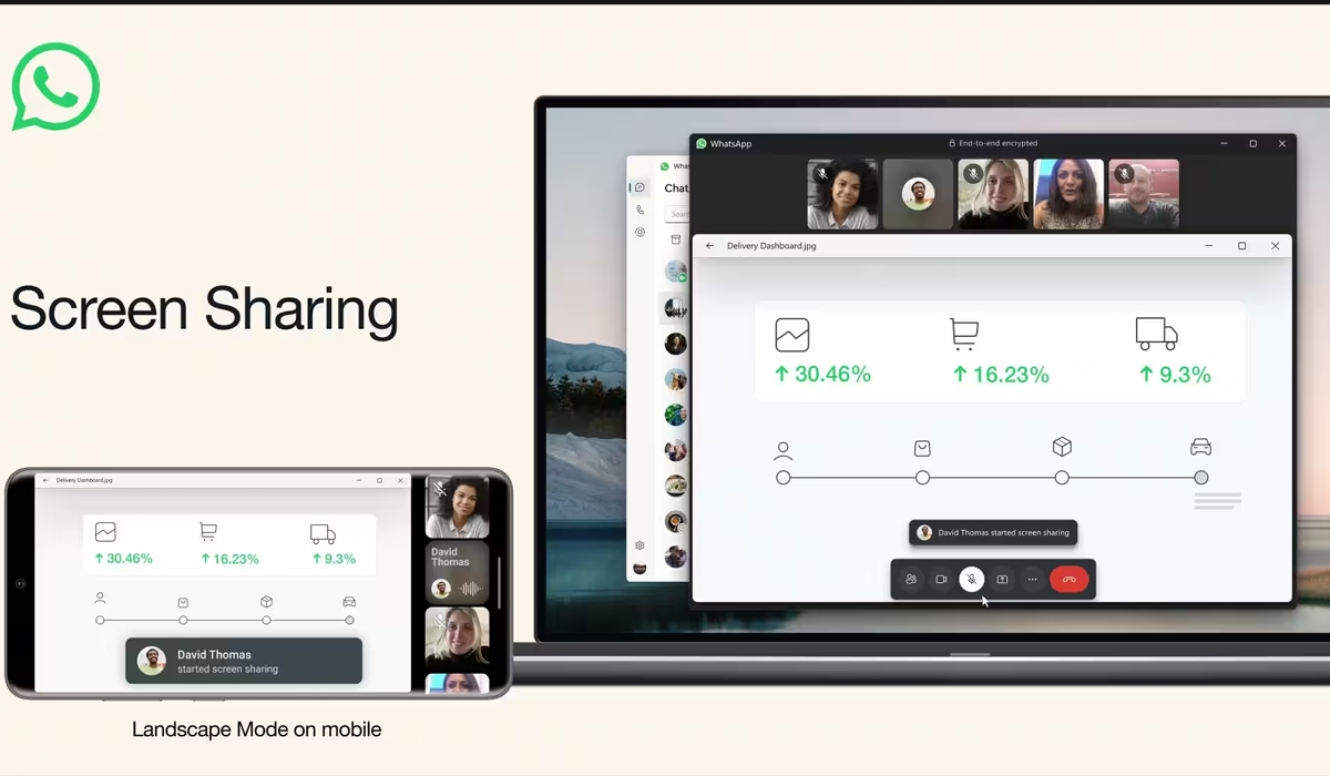 WhatsApp screen-sharing